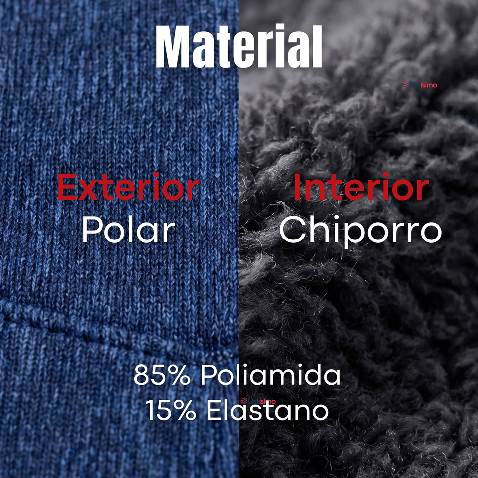 Calza Polar Con Chiporro Térmica Mujer Elásticada Azul Jeans