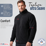 Polerón Térmico Micropolar Cuello Alto Hombre Negro Invierno
