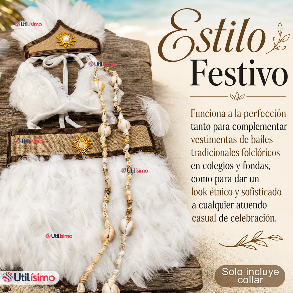 Collar Pascuense De Conchitas Rapa Nui Unisex Fiestas Patrias