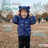 Parka Con Capucha Térmica Poliester Niño Dinosaurio