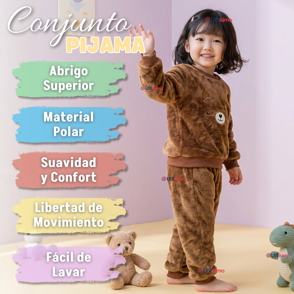 Conjunto Buzo Polerón Frizado Niños Bebes Corderito Liso 2 Piezas