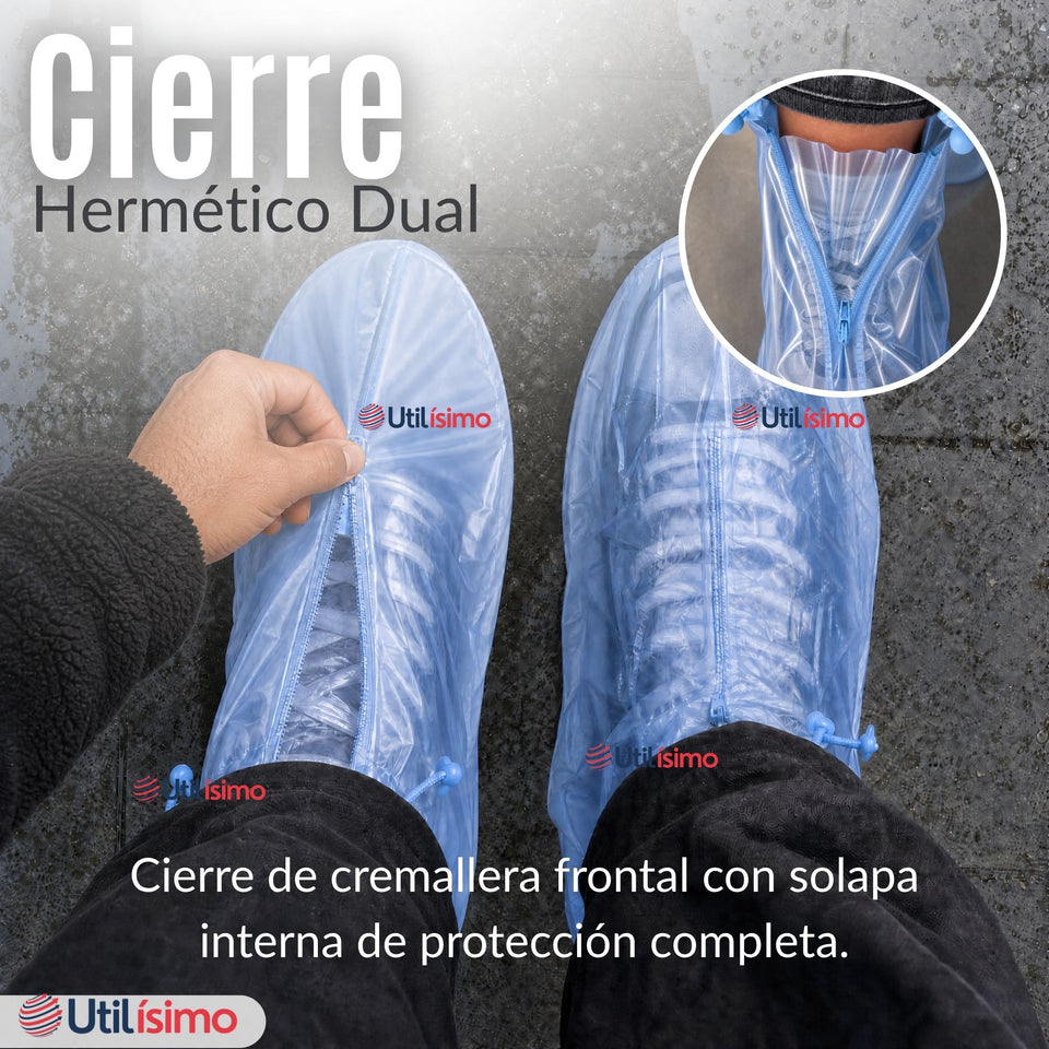 Fundas Cubre Calzado Impermeables Aislante Lluvia Azul 1 Par