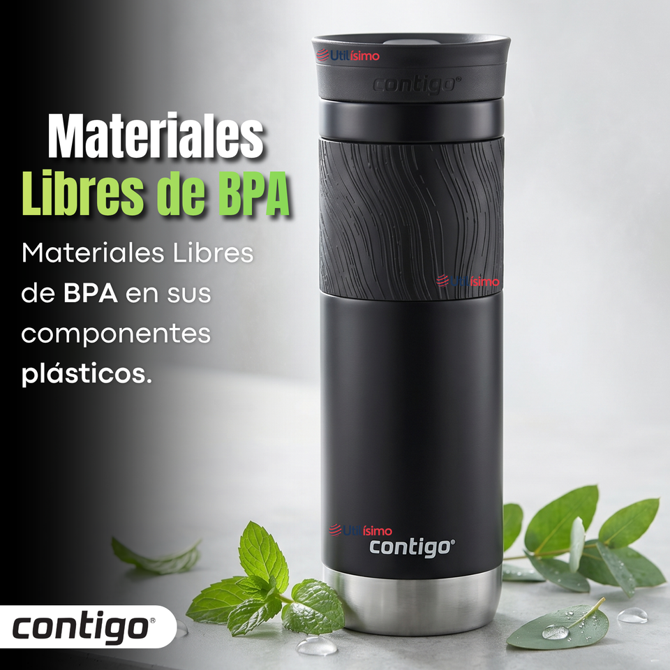 Vaso Termico Contigo Byron 2.0 Snapseal 710 Ml Negro Licorice Acero inoxidable