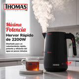 1 Hervidor eléctrico Thomas® Capacidad 1.8 L Acero Inoxidable