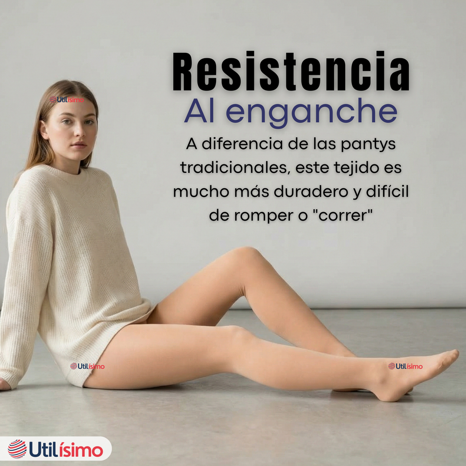 Calza Panty Con Chiporro Mujer Elasticada Beige