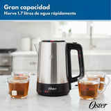 Hervidor eléctrico Oster® de acero inoxidable 1.7 lt BVSTKE671