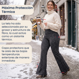 Calza Polar Con Chiporro Palazzo Mujer Elasticada Térmica Negro Jeans