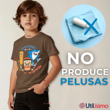 Polera Brainrots 100% Algodón Manga Corta Niño Tralalero Marrón