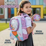 Mochila Escolar Con Estuche 33cm Poliéster Impermeable Conejita Niña