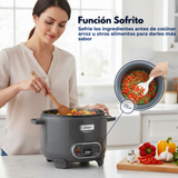Oster Arrocera 3 en 1, 10 Tazas de Capacidad Función de Sofrito, Vaporera, Recubrimiento Antiadherente Oster DiamondForce, CKSTRC10DFSKE