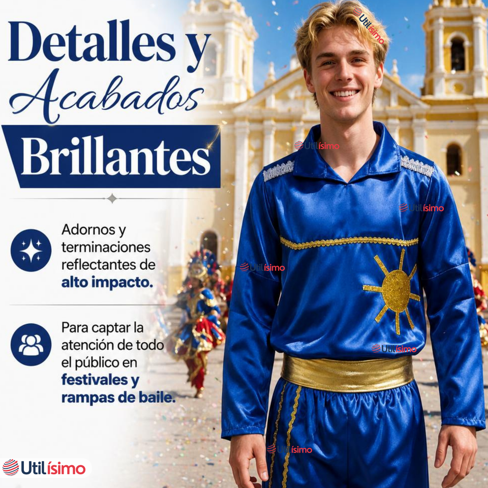 Traje Caporal Típico 2 Piezas Azul Hombre Fiestas Patrias