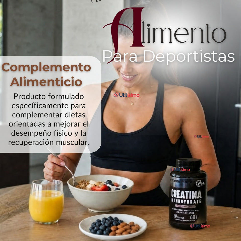 Creatina Monohidratada 60 Capsulas FNL 500 Mg Suplemento Deportivo