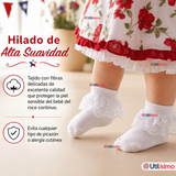 1 Par Calcetines Encaje Vuelos Bebé Algodón Fiestas Patrias Infantil