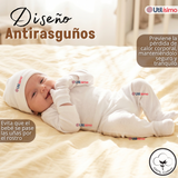 Conjunto Set 5 Piezas Body Camiseta Panty Gorro Manoplas Algodón Blanco Bebé Unisex
