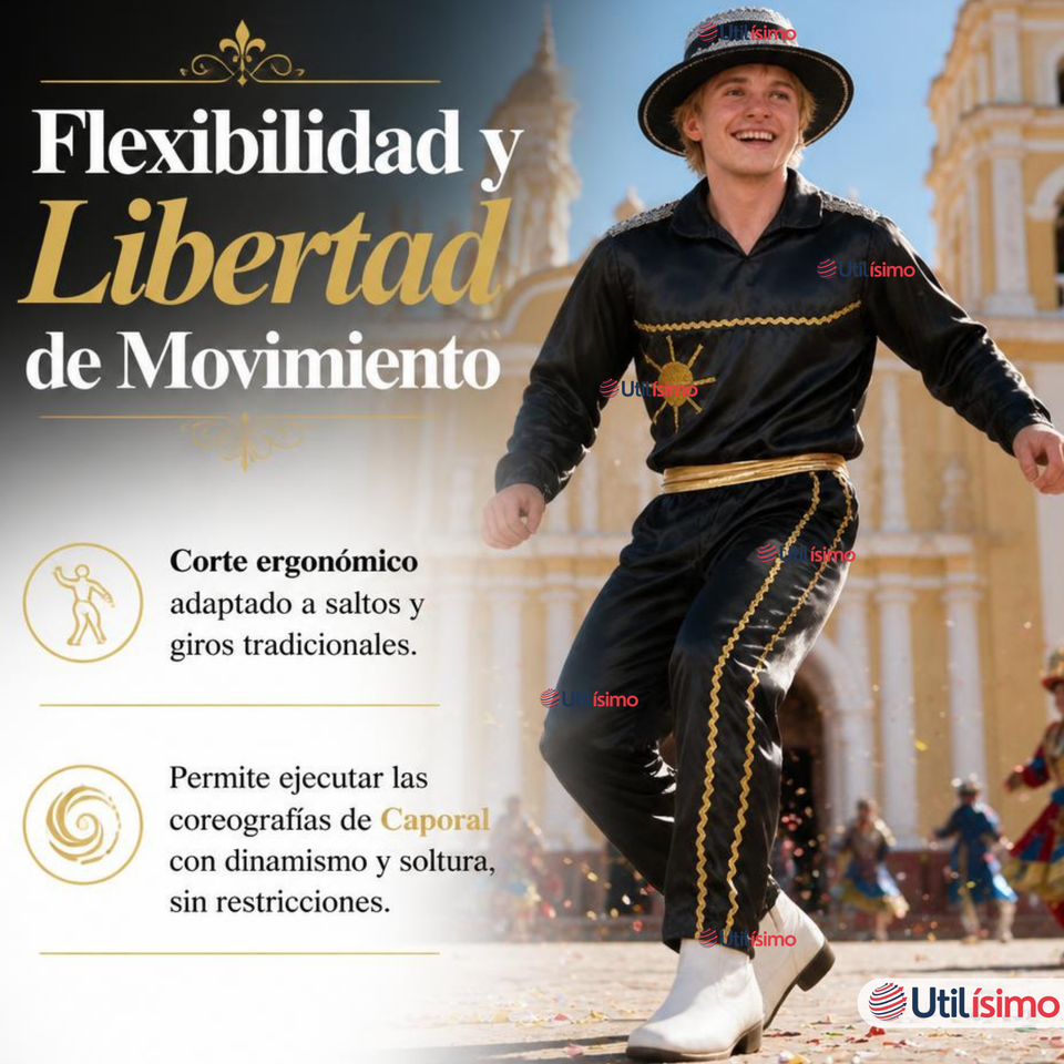 Traje Caporal Típico Completo Con Sombrero Negro Hombre Fiestas Patrias