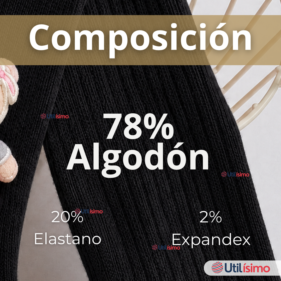 Panty 3D Osito Negro Tejida Niña Ballerina 78% Algodón Premium