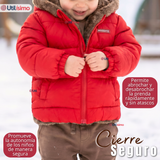 Parka Osito Con Capucha Manga Larga Rojo Niño Infantil