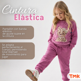 Conjunto Buzo Polera 2 Piezas Niña 100% Algodón Tedmimak Fluffy Rose