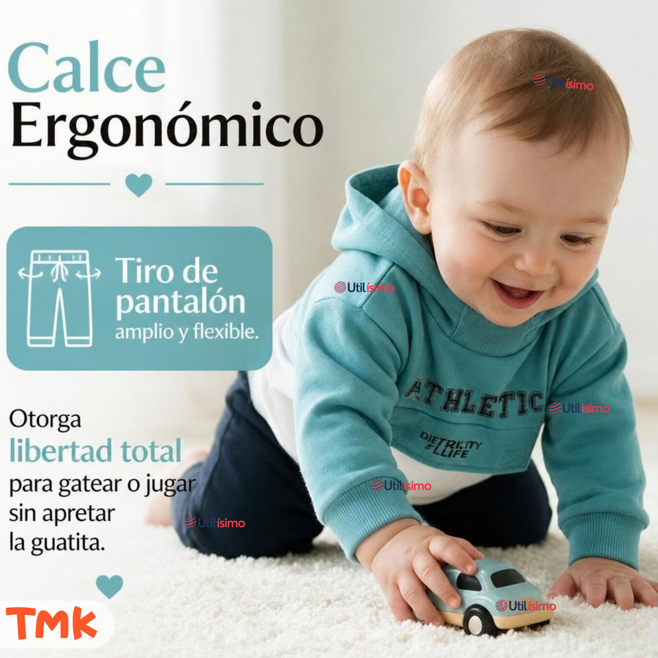 Conjunto 2 Piezas Polerón con Capucha y Pantalón 100% Algodón Bebé Niño Athletic Blue