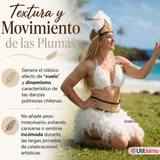 Traje Pascuense Típico Blanco Con Plumas 3 Piezas Juvenil Rapa Nui Fiestas Patrias