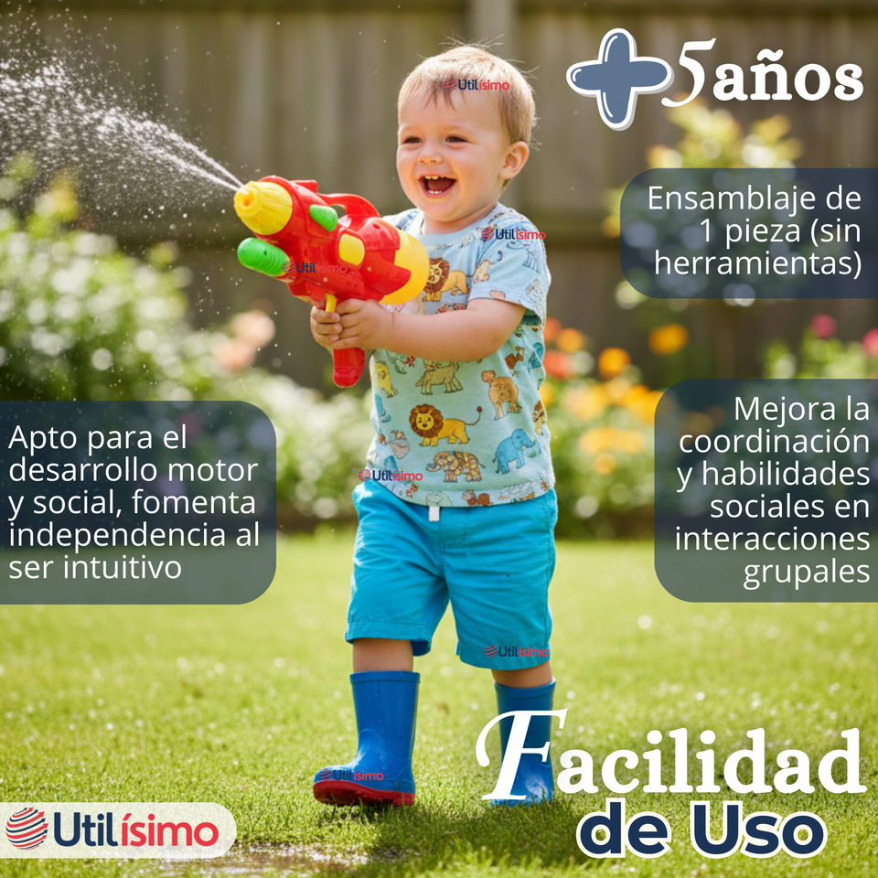 Pistola De Agua 300ml 32cm Colores Surtidos Juguete Lanza Agua Niño Niña