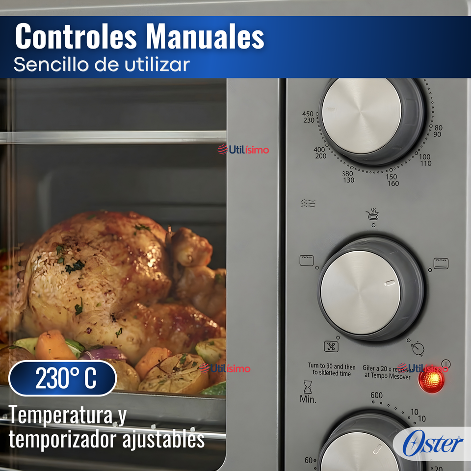 Horno con freidora de aire Oster® de 42 litros, puertas francesas, TSSTTV42FDMAFNS 1700W