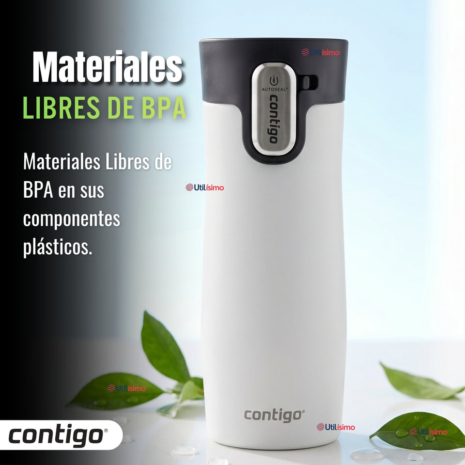 Vaso Mug Contigo West Loop Salt Térmico Blanco 473 Ml Acero Inoxidable