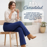 Calza Polar Con Chiporro Palazzo Mujer Elasticada Térmica Azul jeans