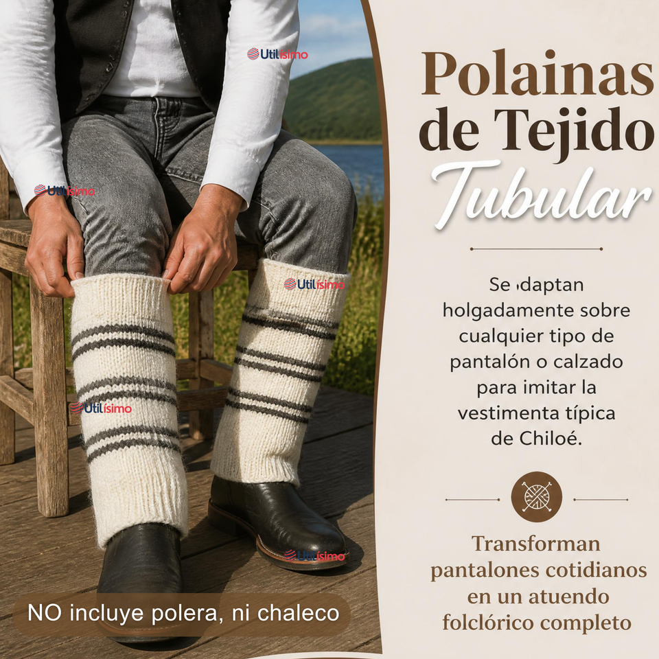 Set Chilote De Gorro Polainas Tipico Juvenil Fiestas Patrias