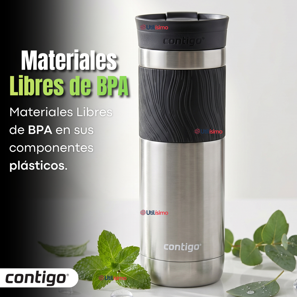 Vaso Térmico Contigo Byron Acero Inoxidable 2.0 Snapseal 710 Ml Plateado