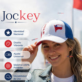 Jockey Gorro Mujer Bandera De Chile Bordado Tricolor