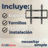 Soporte TV Pared Fijo 50Kg 26 a 63 Pulgadas 26 27 28 29 30 32 37 39 40 42 43 46 47 48 49 50 55 58 60 62 63