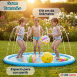 Alfombra De Agua Piscina A Chorros Cascada Niños Color Celeste 170cm