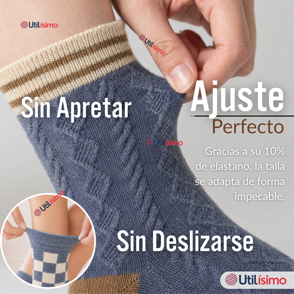 Calcetines De Lana Confort Térmico Mujer Diseños Juveniles 1 Par