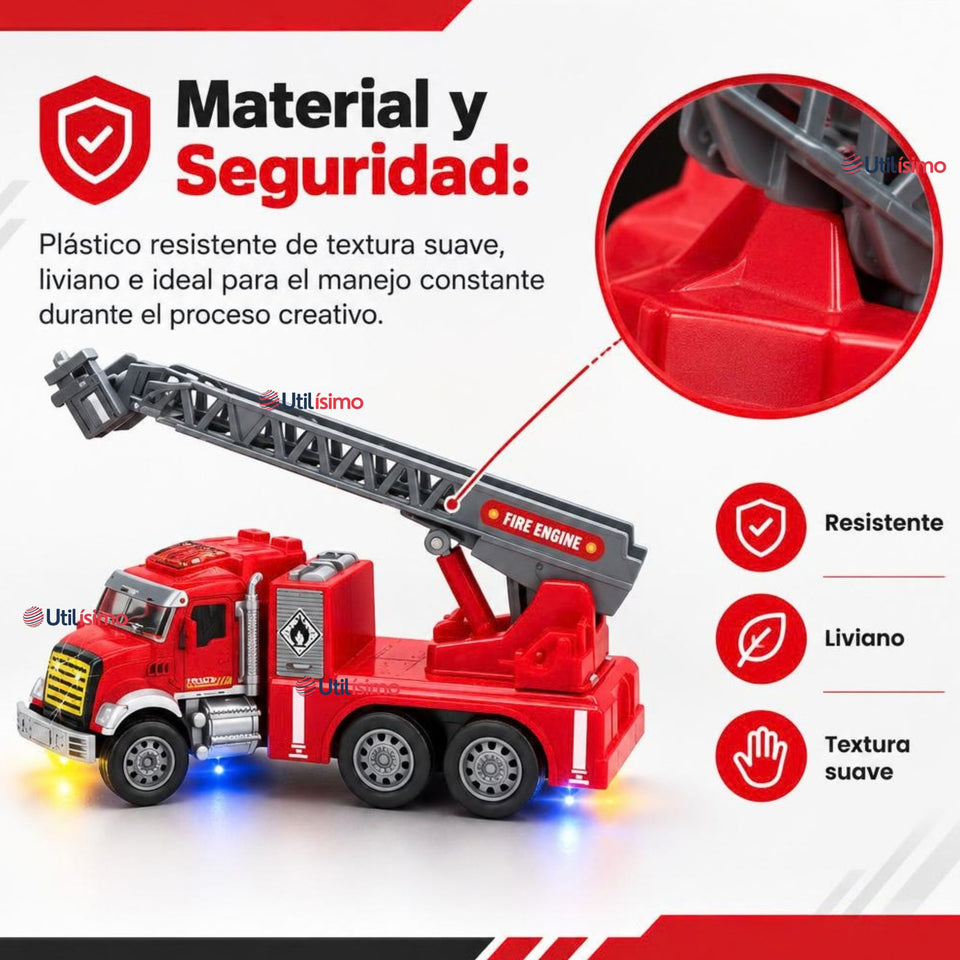 Camión Bomberos Juguete Infantil Camión De Luces y Sonidos Interactivo Niño