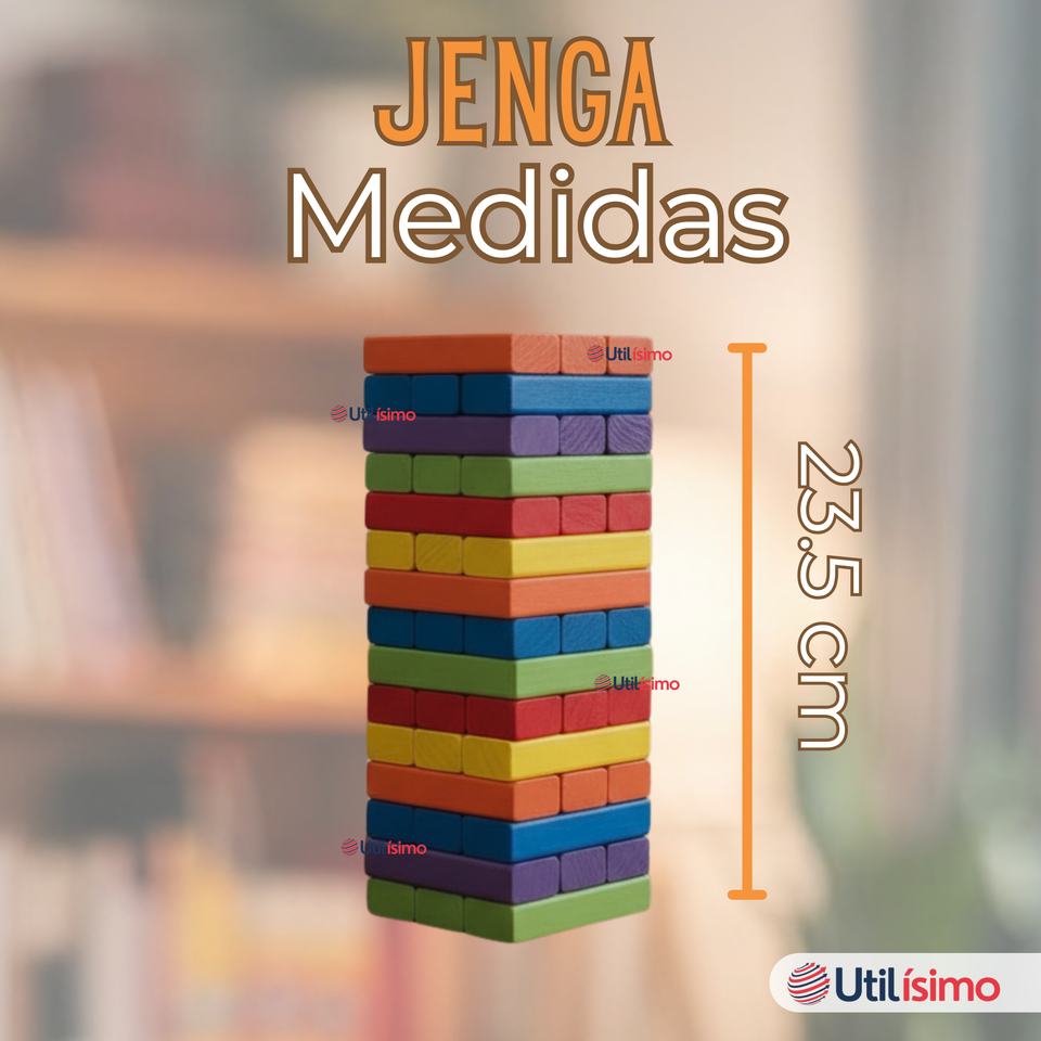 Jenga Juego De Mesa 48 Piezas Multicolor Madera Original