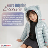 Parka Bebé Niña Celeste Térmica Acolchada Con Orejitas Sweet Sky