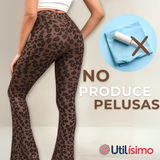 Calza Palazzo Con Diseño Leopardo Polar Tiro Alto Mujer Leggings