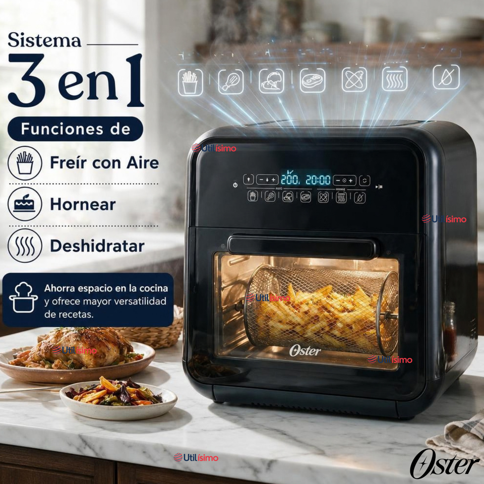 Súper Freidora De Aire Digital 10 Litros Oster® Multiples Funciones Ckstafov3