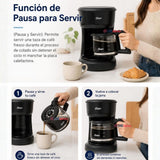 Cafetera de goteo Oster® de 5 tazas, con filtro reutilizable, Negro, BVSTDCS51B