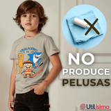 Polera Brainrots 100% Algodón Manga Corta Niño Tralalero Beige
