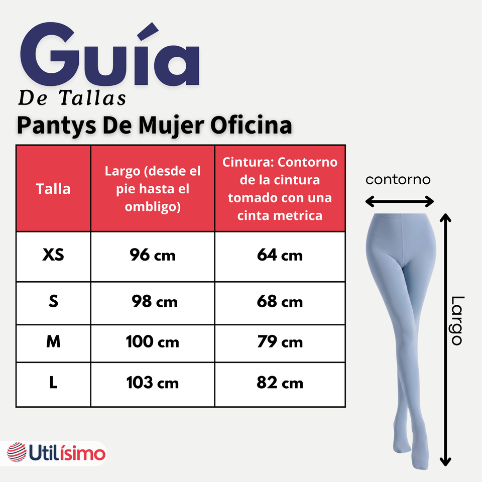 Pantys Semitransparentes Elasticadas Oficina Azul