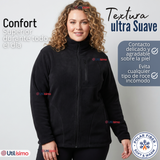Polerón Térmico Micropolar Cuello Alto Mujer Negro Invierno