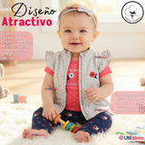 Conjunto 3 Piezas Buzo Pantalón Polerón Body De Algodón Rosado Flores Bebé Niña