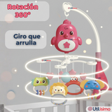 Móvil Giratorio Musical Proyector Bebé Niña Rosado