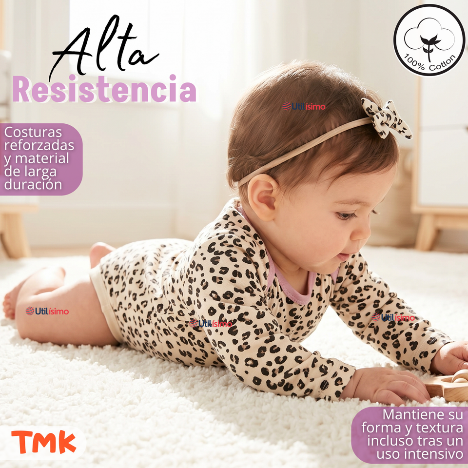 Pack 5 Bodys Manga Larga 100% Algodón Tedmimak Lilac Cats Bebé Niña