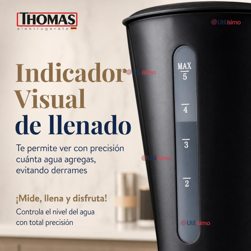 Cafetera Thomas Th-130 Capacitad 750 ML 800W Jarra De Vidrio