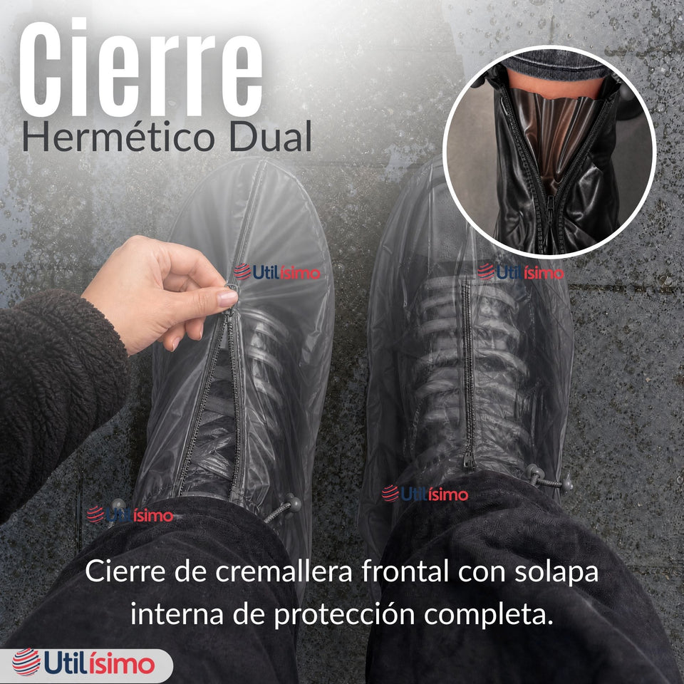 Fundas Cubre Calzado Impermeables Aislante Lluvia Negro Hombre 1 Par
