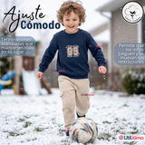 Conjunto 2 Piezas Buzo Pantalón Y Polerón De Algodón Azul Niño