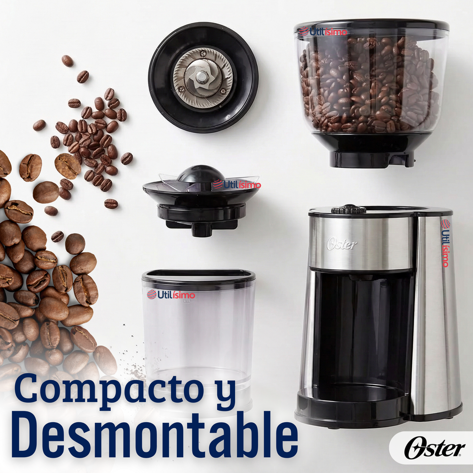 Oster® Molinillo de Café, Accesorio, Con 18 Ajustes De Grosor, Incluye Accesorios, BVSTBMH23